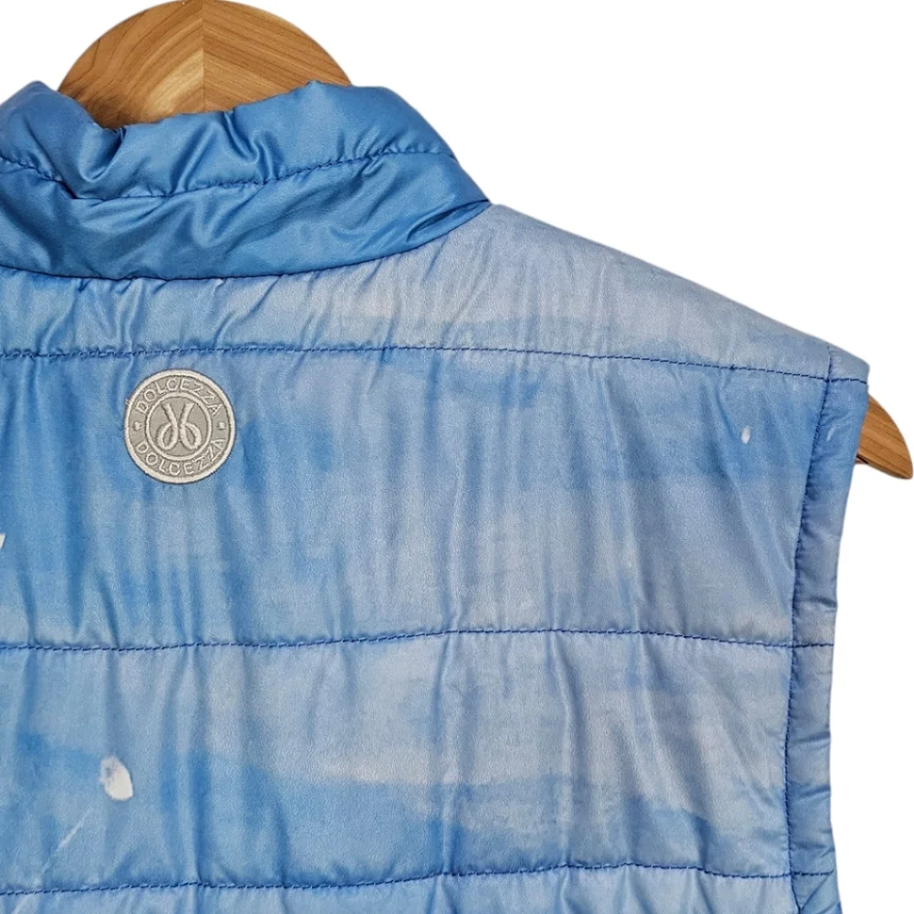 Dolcezza Glacier Bleu Puffer Vest Sz XXL Blue Contemporary Winter Artistic Snow - Picture 9 of 14